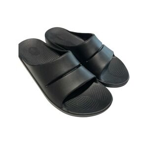 OOFOS OOahh Recovery Slides Black Mens Size 13 Comfort Open Double Strap‎ #S13-8